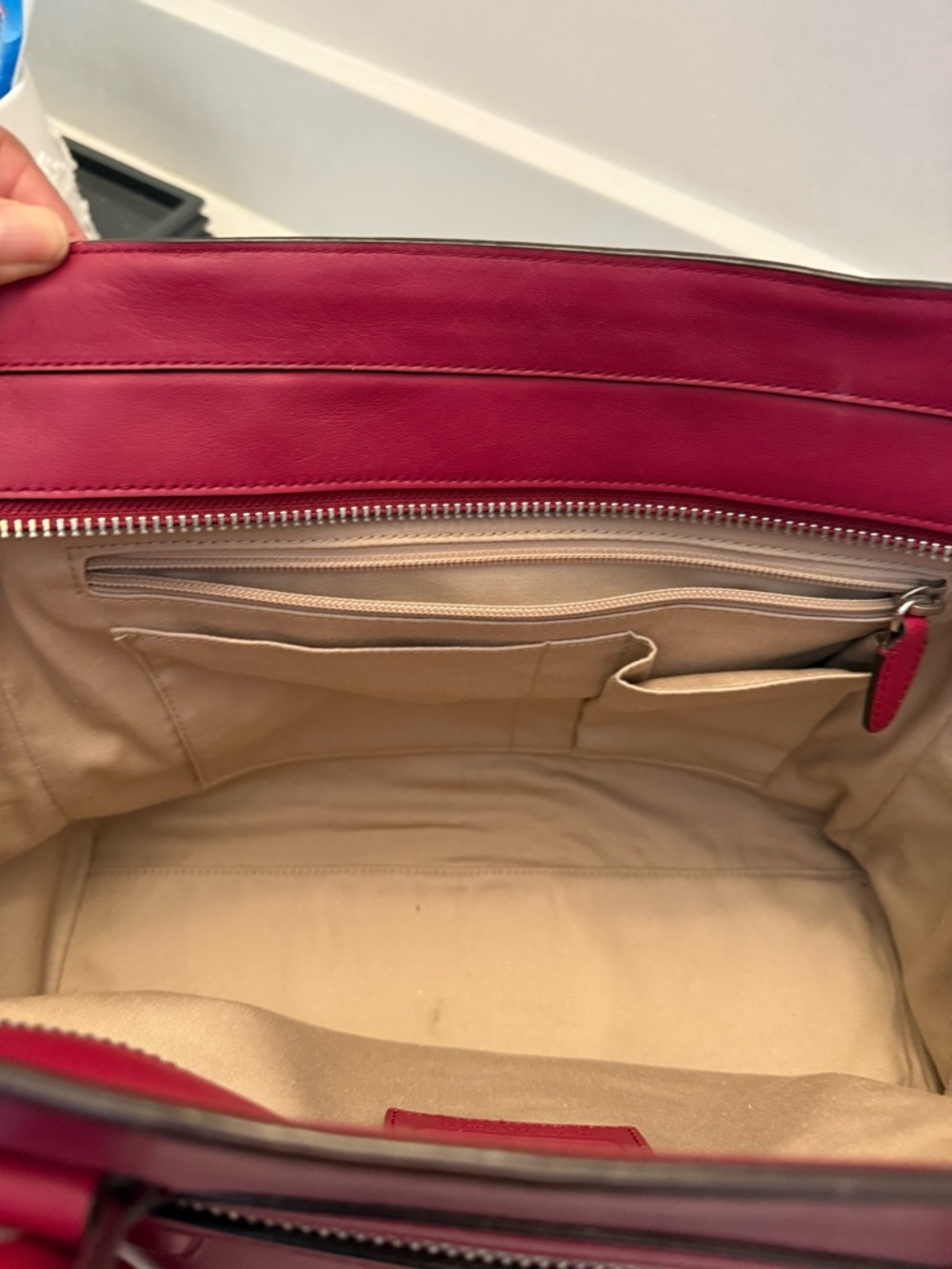 Coach 19890 dark red leather legacy medium, Candace tote shoulder bag - Picture 11 of 16